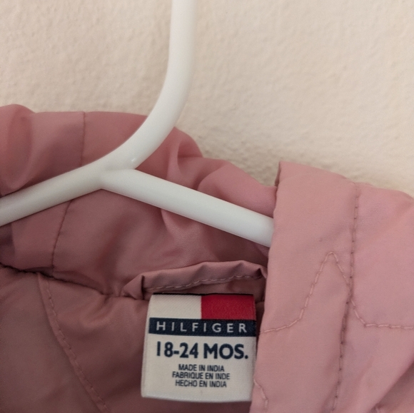 Tommy Hilfiger Pink Puffer Toddler Hooded Jacket 18-24m - Picture 10 of 11
